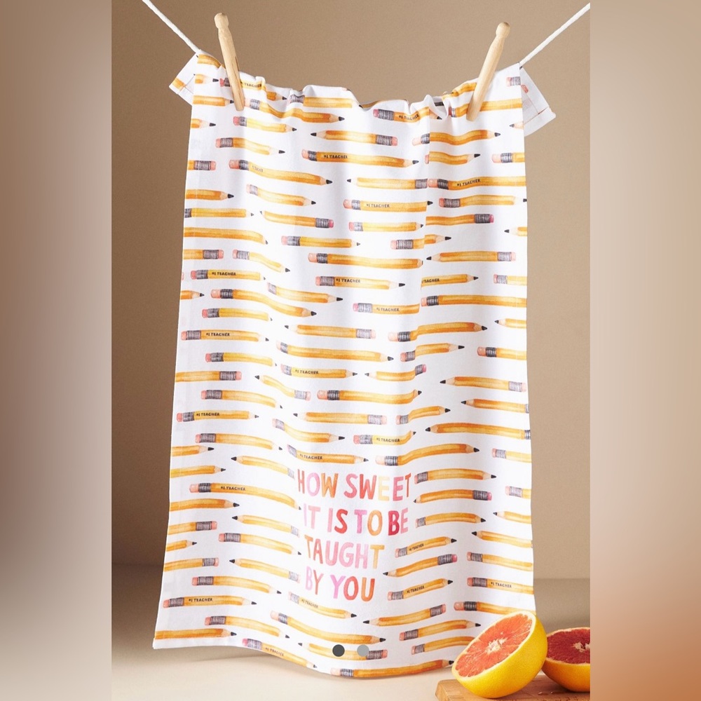 NWT Anthropologie Teacher Appreciation Dish Towel.